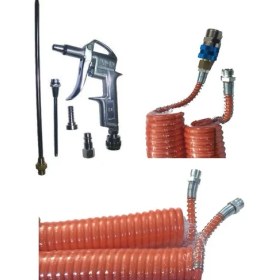 Resim İşkur Makine Kompresör 15 Metre Hava Hortumu Ve 6 Parça Hava Tabanca Seti 