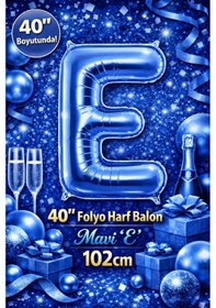 Resim 40" Folyo Harf 102cm "e" Blue / Mavi Mavi 