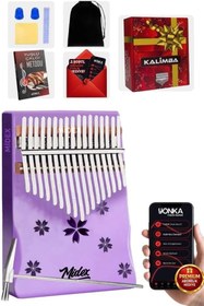 Resim Midex KLX-870 Mor Renk Yüksek Kaliteli Ahşap Kalimba 17 Tuşlu Full Set 