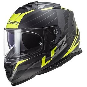 Resim Ls2 Storm 2 Nerve Neon Sarı Kapalı Motosiklet Kaskı Siyah - Neon 