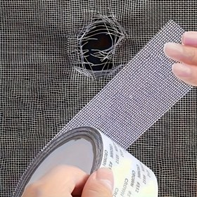 Resim 1 Rulo 5cm x 200cm Yeni Güçlü Yapışkanlı Ekran Tamir Bandı, Sivrisinek Gibi Böceklerin Girmesini Önlemek ve Kırık Delikleri Onarmak İçin Tasarlanmış - Pencere Ekran Tamir Kiti, Cam Örgü Ekran Bandı, Fileli Pencereler için Uygun 