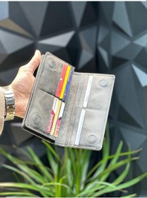 Resim Velse Telefon Bölmeli Unisex Hakiki Deri Telefon Hazneli Uzun Cüzdan Mıknatıslı Ve El Bantlı Cüzdan.macona Antrasit 