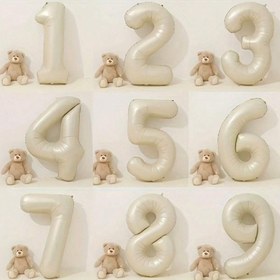 Resim 1pc Bej Renkli Balon Numarası - Helyum Doldurulabilir, Alüminyum Film, Elektrik Gerektirmez, Çok Yönlü Parti Dekoru, Doğum Günü Kutlaması Aksesuarı, Parti Favori 