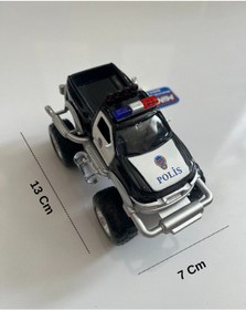 Resim Metal Çek Bırak Sesli Canavar Polis Arabası 13x7x9 Cm Siyah 