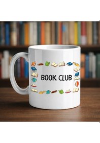 Resim Book Club Yazılı Kupa Model 244 Kitap Temalı Renkli Baskılı Seramik Kahve Kupası Diğer 