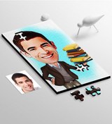 Resim Kişiye Özel Bay Öğretmen Karikatür 104 Parça Ahşap Puzzle - 2 Diğer
