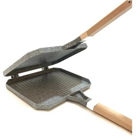 Resim Taşhan T-0505 Greblon İç Dış Granit Ocak Üstü Tost Makinesi - 23x17 Cm 