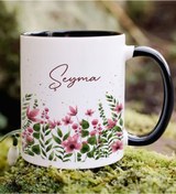 Resim Bk Gift Kişiye Özel İsimli Çiçek Tasarımlı Siyah Kupa Bardak- 5, Arkadaşa Hediye, Sevgiliye Hediye, Doğum Günü Hediyesi Kobitmeyencom34675 Bk Gift 