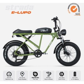 Resim Strada Cycles E-Lupo Hidrolik Disk 20 Jant Çift Amortisörlü Fatbike Elektrikli Bisiklet 