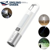 Resim 1 Adet XPE El Feneri, GÜLEN KÖPEKBALIĞI SD1019 COB Anahtarlık Torch Işığı Süper Parlak, Yakınlaştırılabilir, 3 Modlu Çadır Lambası, Type-C Şarj Edilebilir, Askı Tasarımı, İdeal Taşınabilirlik için Açık Hava Kampı, Doğa Yürüyüşü, Maceralar, Evdeki, İstifleme Kolaylığıyla Portatif El Feneri, Çadır İkramiyesi Düz El Feneri, Etkili El Feneri, Çadır Aydınlatması, Kompakt Müşteri Odası İkramiyeleri, Seyyah ve Gezginler 