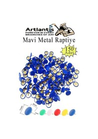Resim Mavi Raptiye 150 Adet 1 Paket Renkli Pvc Kaplı Başlıklı Raptiye Plastik Yuvarlak Düğmeli Raptiye Pano Okul Ofis Büro Ev 