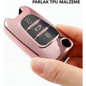 Resim Hyundai İ20 İx20 İ30 İx35 Elantra Parlak Tpu Anahtar Kılıfı Kırmızı 
