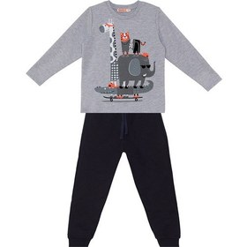 Resim Denokids Animals Team Erkek Çocuk T-shirt Pantolon Takım Renkli Çok Renkli 