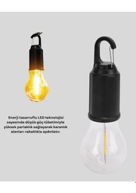 Resim Ucuztekno Şarjlı Kancalı Led Lamba - Kamp, Balkon Ve Acil Durum Işığı Renkli 
