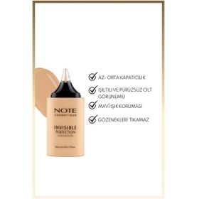 Resim Note Cosmetics Invisible Perfection Foundation Hafif Yapılı Doğal Bitişli Fondöten - 140 Soft Linen 
