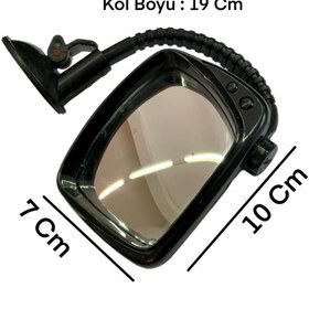 Resim gcstore 1 Adet Siyah Kör Nokta Tv Tip Ayna Vantuzlu Sipral 19Cm Ayaklı 