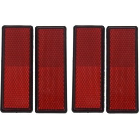 Resim Quueppty 4x Dikdörtgen Kırmızı Reflektörler Motosikletler Için Evrensel Atv Bisikletleri Kir Bisikletler (Yurt Dışından) 