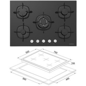 Resim Silverline CS5801E7B01 S2-bo6502b02 Soho Davlumbaz 3457 Ankastre Set Siyah 