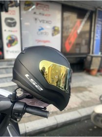 Resim LS2 RAPID MAT SİYAH KASK - GOLD VİZÖR 