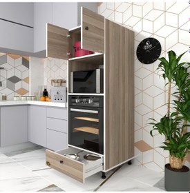 Resim Kenzlife fırın dolabı kamile crd 162*60*56 mutfak çekmeceli ayaklı banyo kiler ofis 