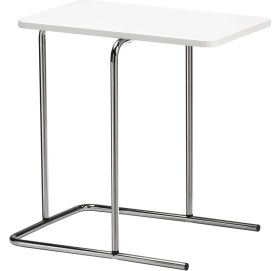 Resim IKEA Metal Yan Sehpa, Beyaz Renk 50X30 cm Koltuk Yanı Sehpa 