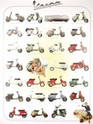 Resim Vespa Motifli Poster Model Iıı 99cm-70cm / Mec Eur 