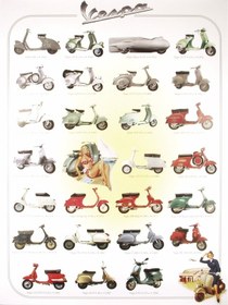 Resim Vespa Motifli Poster Model Iıı 99cm-70cm / Mec Eur 