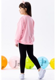Resim Breeze Kız Çocuk Sweatshirt Yazı Baskılı 9-14 Yaş, Neon Pembe Neon Pembe 
