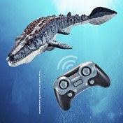 Resim 2.4G Kablosuz Uzaktan Kumanda Simüle Edilmiş Şeytan Balığı, Eski Mosasaur Su Püskürtme Şeytan Balığı, Sallanabilir Mosasaur Model Oyuncak, Üstte Su Püskürtme ile Yüksek Hızlı Elektrikli Simüle Edilmiş Şeytan Balığı Uzaktan Kumanda Bot Oyuncak, Çocuklar Su Oyuncakları (Pil Dahil Değil) 