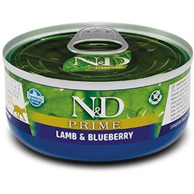 Resim ND 2062 Prime Kuzu Etli ve Yaban Mersinli Kedi Konservesi 70 Gr 