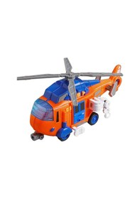 Resim Sesli Ve Işıklı Kurtarma Helikopteri Turuncu - Pervaneli Eğitici Oyuncak Helikopter 21 Cm 