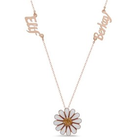 Resim Iki Isimli Gümüş Papatya Kolye (518669448) 