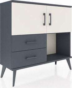 Resim Arges Şifonyer 2 Raflı 2 Çekmeceli 2 Kapaklı 88x30x80 Antrasit-aytaşı/antrasit Aytaşı/antrasit 