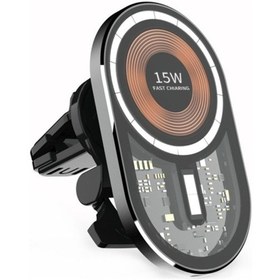 Resim Sones T10 15w Şeffaf Araç Manyetik Kablosuz Şarj Cihazı 