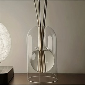 Resim 1 adet Çağdaş Geometrik Cam Vazo, Esansiyel Yağlar için Aromaterapi Difüzör Şişesi - Sevgililer Günü, Cadılar Bayramı, Paskalya, Şükran Günü, Noel için İdeal Hediye, Araba Kullanımı için Uygun, Oturma Odası için Vazo 