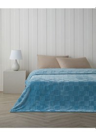 Resim English Home Classic Check Jakarlı Supersoft Çift Kişilik Battaniye 200x220 Cm Mavi Mavi 