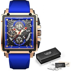 Resim Hanyang Silikon Mavi Lıge Marka Lüks Hollow Izle Erkekler Rahat Spor Chronograph Kuvars Bilek Saatler Erkekler Için Yaratıcı Deri Erkek Izle Reloj Hombre (Yurt Dışından) 