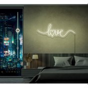 Resim Love Yazılı Neon Tabela Beyaz 
