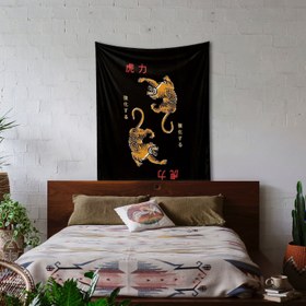 Resim Twin Tigers - Kaplanlı Duvar Örtüsü - 100 cm x 135 cm 