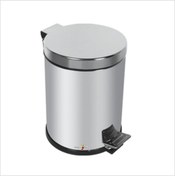 Resim Banyo Wc Ofis Masa için Büyük 16 Lt. Pedallı Sapl Krom Çöp Kovası 