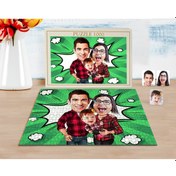 Resim Kişiye Özel Aile Karikatürlü 1000 Parça Profesyonel Puzzle-2 2Y