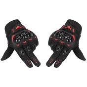 Resim Aubyhe Motorcycle Kollukları Siyah-kırmızı L Beden, Dört Mevsim Uygun, Kayma Önleyici, Dokunmatik Ekran Dostu, Dayanıklı Outdoor Kullanıma 