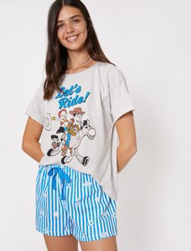 Resim Disney Lisanslı Yazılı Baskılı Pijama Takımı 