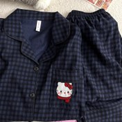 Resim Pijama Kadınlar Bahar ve Sonbahar Sevimli Kedi Pop Uzun Kollu Pantolon Kıyafet Giyilebilir Sevimli Karikatür Tatlı Ev Kıyafetleri Seti İki Parça Kadın 