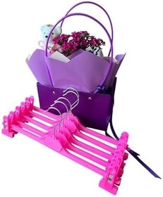 Resim Mandallı Pantolon Etek Askısı, Etek Askısı Fuşya Renk, 10 Adet 