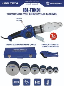 Resim İBELTECH 1000W Termostatlı Plastik Boru Kaynak Makinesi Çantalı 320'C 6 Parça Pafta + Makas+Hassas Isı Ayarı 