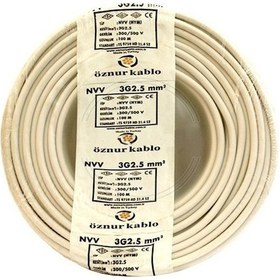 Resim 3X2.5 Ttr Kablo Öznur 10 Metre Beyaz 