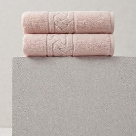 Resim 2'li Rita Pudra Banyo Havlusu - 70x140 Cm, 490Gr,%100 Pamuk, Spa Ve Otel Havlusu 