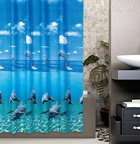 Resim Tropik Banyo Duş Perdesi 8852 Çift Kanat 2x120x200 