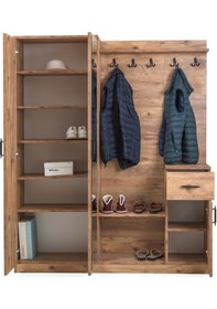 Resim Moderniyamobilya Flora Iki Kapılı Ceviz Portmanto Ayakkabılık 